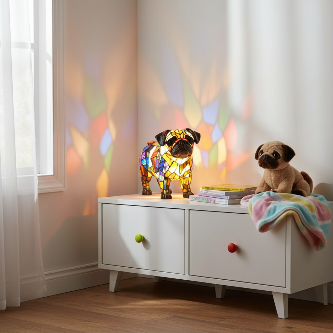 Pippa The Pug Of Eternal Glow and Warm Hearth