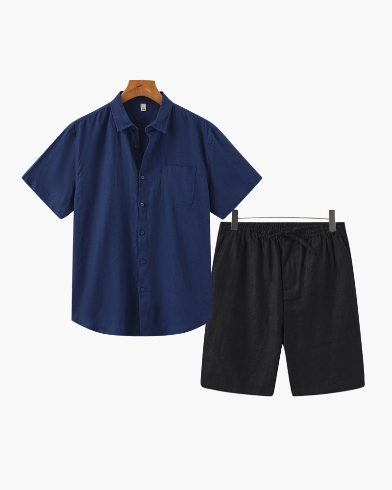Completo in lino Old Money (pantaloncini)