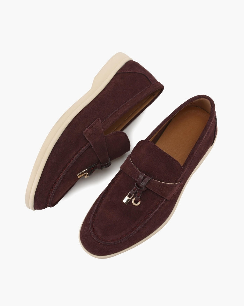Mocassini da donna in camoscio stile "Old Money"