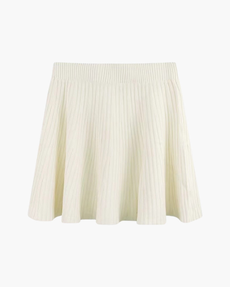Mini gonna Oxford in lana plissettata